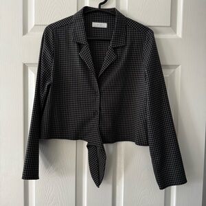 Oak + Fort Checkered Button Down Crop Top